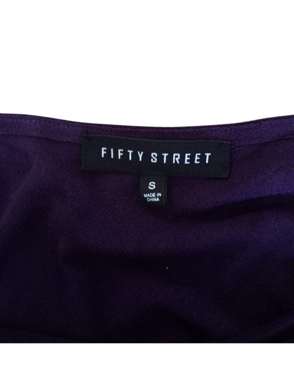 Fifty Street Womens Purple Blouse Puff Sleeves Size Small Stretch Polyester Blen - Picture 3 of 8